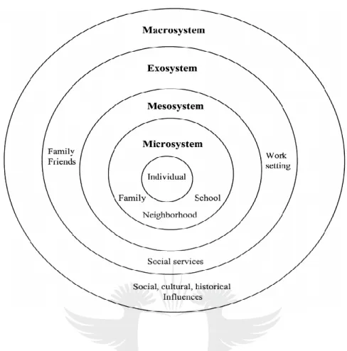 Figure 2.1: Bronfenbrenner’s ecosystemic model (adapted from Bronfenbrenner, 1979)  