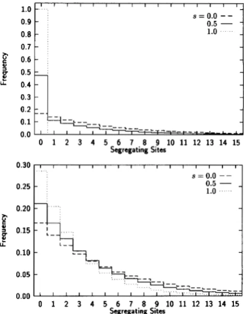 FIGURE 1.-Distribution between pairs selfing with a selfing rate trated:  random mating in a finite population (s (bottom) individuals