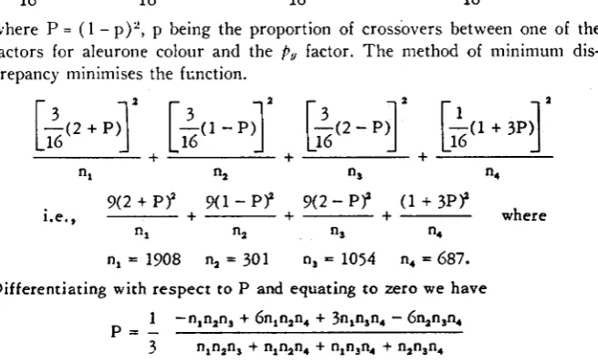 TABLE 2 Comparison of maximum likxlihood and minimum discrepancy methods. + + + 