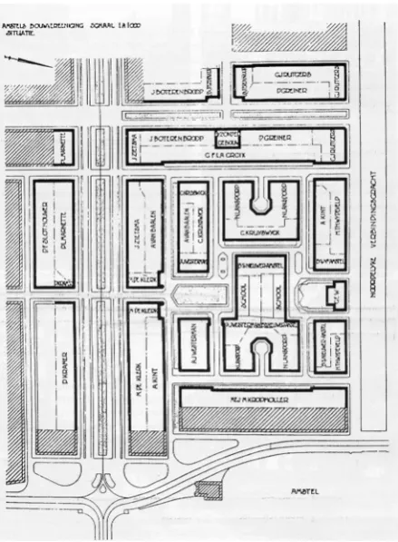 Figure 3.  An extract from the Amstel area development in Amsterdam, an implementation of 1917 Zuid Plan designed by Berlage