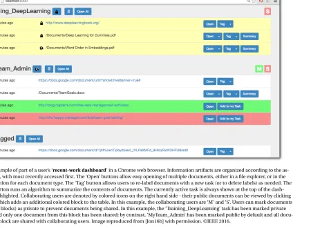 Figure 1.2 Example of part of a user’s ‘‘Summary’ button runs an algorithm to summarize the contents of documents