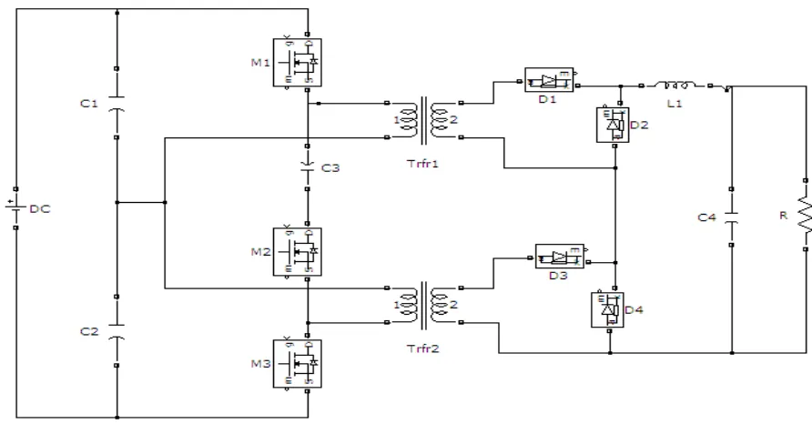 Fig 2.1 Circuit diagram of three switch forward converter 