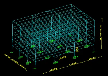 Fig 1: Shows typical floor plan and position of 16 columns represented by C1 to C16 and beams