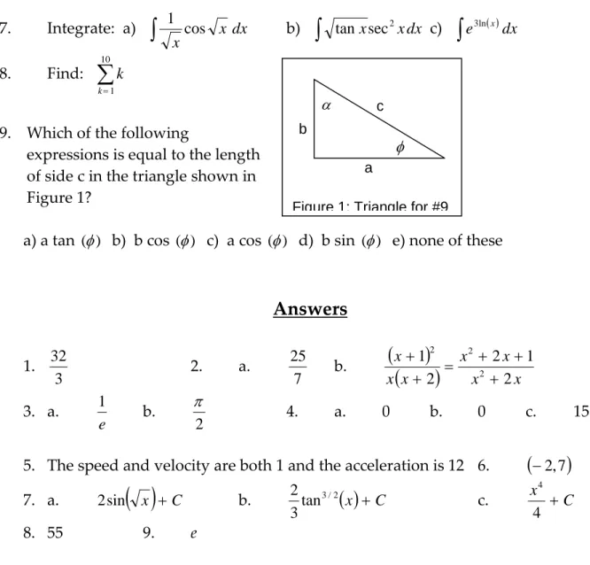 Figure 1: Triangle for #9 b 