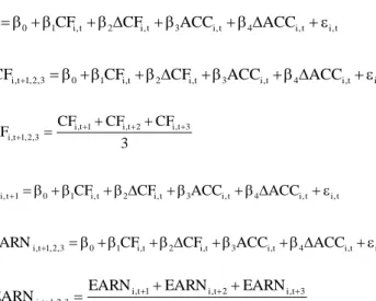 Table 2: Step 1 - Predictive Ability of Cash Flow and Accruals
