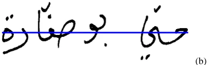 Fig. 2(a) shows the output of the ccs.  With extracted connect components, sub-words are segmented as follows