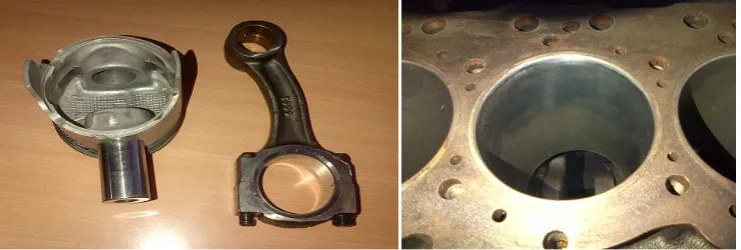 Figure 5 shows the hydrostatic lock effect on the connecting. Due to this only connecting rod is observed to be affected there is no any defect on piston is observed