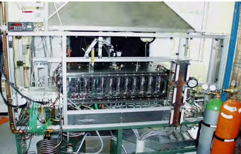 Fig. 1  A photograph of the core disassembly test facility showing the test chamber