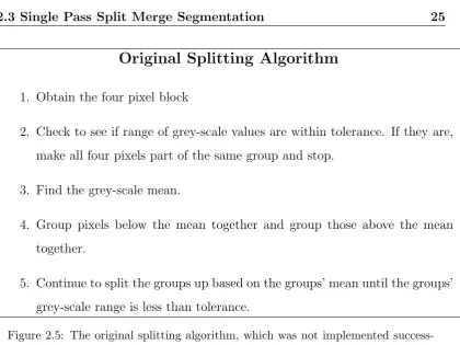 Figure 2.5: The original splitting algorithm, which was not implemented success-