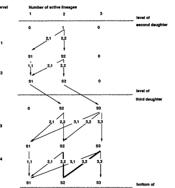 FIGURE 4."VITERBI bels state  array. h- on arrows are subscripts of the P 