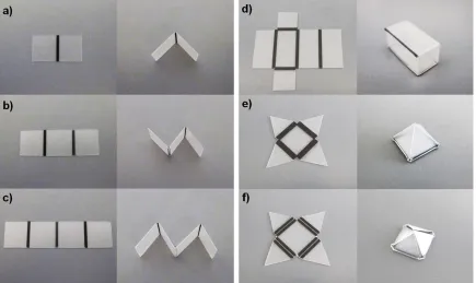 Figure 2.2. Photographs of 3D structures created by self-folding of Shrinky-Dinks patterned with a desktop printer