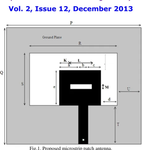 Fig.1. Proposed microstrip patch antenna. 