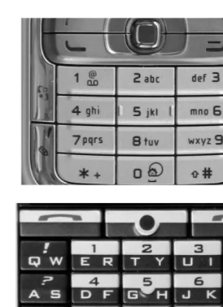 Fig 5: 12-key phone pad (Nokia N73) and stretched phone pad (Blackberry™ 7100) 