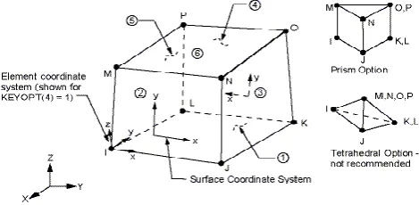 Figure 5 Geometry of SOLID45  
