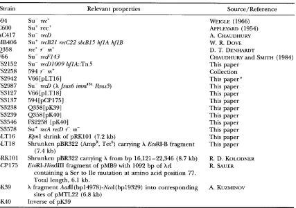TABLE 2 Bacterial strains and plasmids 