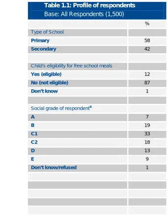 Table 1.1: Profile of respondents 