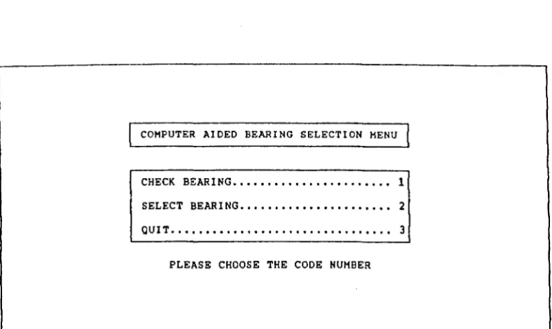 Figure 2.5 Sub-menu 2 of the gearbox design programs 