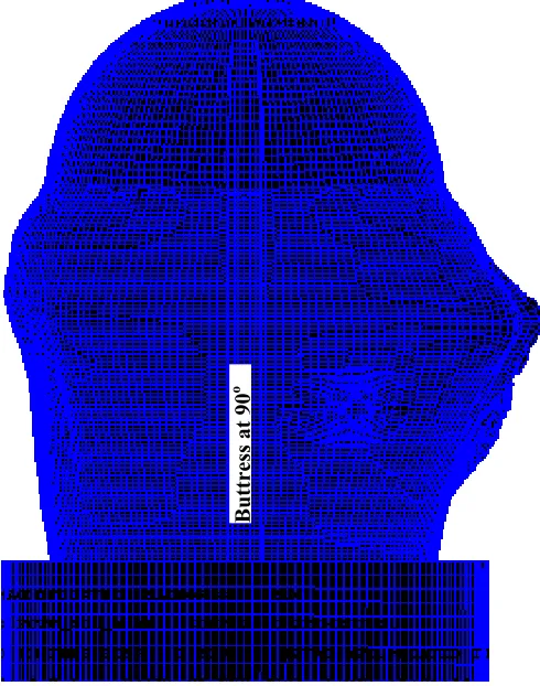 Fig 4. Localised wall rupture (view from 90o azimuth) followed by total structural collapse during the SFMT  (courtesy SNL) 