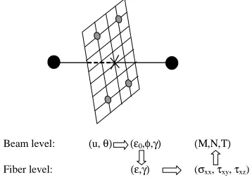 Fig. 5. Non linear fiber beam model 