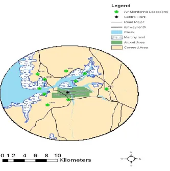 Fig. 2: Monitoring stations along the road network of the study area 