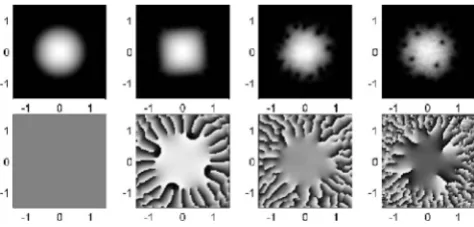 FIG. 2. Snapshots of the density �inhomogeneous effective magnetic ﬁeld withstepright