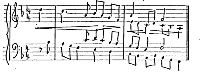 figure 44 musical fragment with the MUSIC 5 data to define it