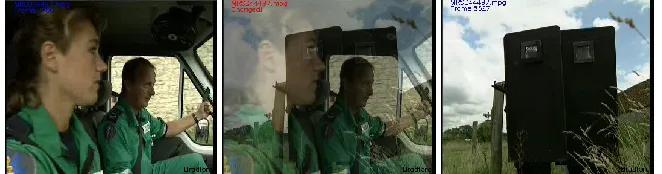 Figure 5. Generated frames for video summarization with embedded texts and artificial one-frame dissolve