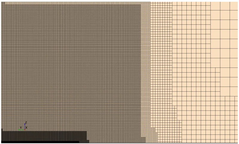 Figure 14. WindShear simulation volume mesh Y-Z plane. 