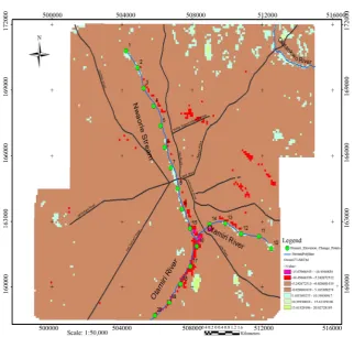 Figure 2. Sample Elevation Change Data Points along Nwaorie Stream and Otamiri. 