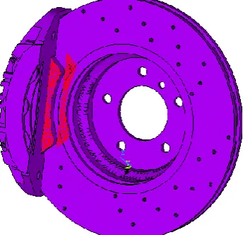 Fig.4: Pressure applied at the inner surface of the brake pad.   