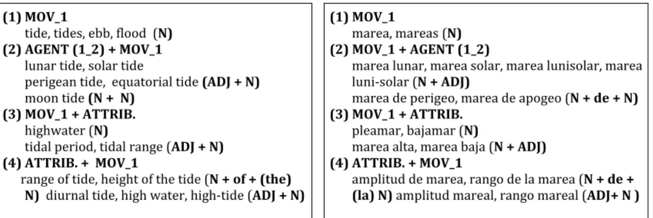 Table 4. Syntactic realizations of  TIDE   Table 5. Syntactic realizations of  MAREA  