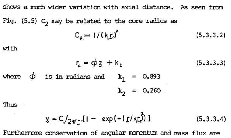 Fig. (5.5) Cj may be related to the core radius as