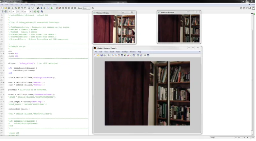 Figure 6.2: Testing of image capture library in MATLAB