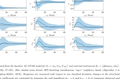 Figure 1: IRFs obtained from the baseline AC-SVAR model forMontiel Olea and Plagborg-Møller, 2019)