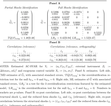 Table A.5. Estimated AC-SVAR model with control variable Xt := (πt, srt)′.