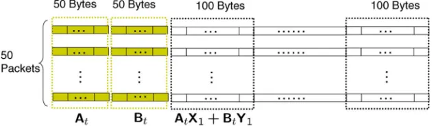 Fig. 7. The structure of packets received by destination �.