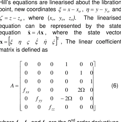 Table 1 provides the values of Jacobi Constant 