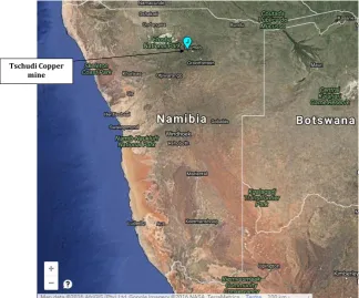 Figure 1. Location of Tschudi mine in Namibia [1]. 