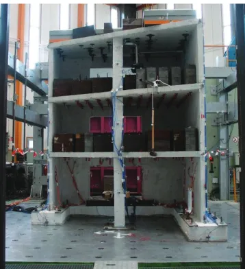 Figure 1. Front view of the mock-up on the shaker table (CEA) 