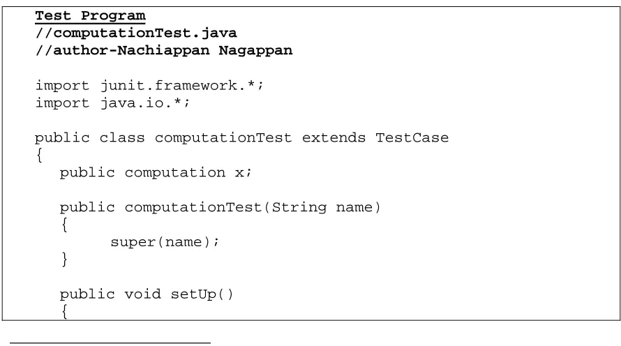 Figure 2.2: Example Java Source program 