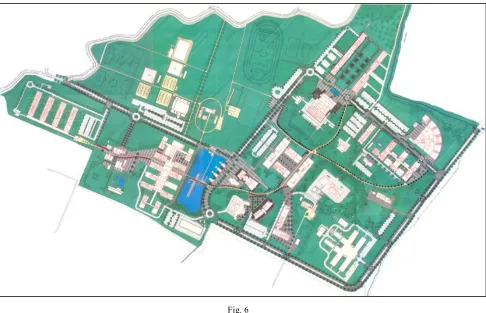 Fig. 6 The final layout of the urban design plan for the Campus. The cycle/pedestrian spine is clearly visible that connects all local 