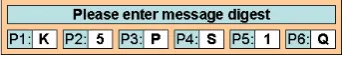 Figure 6. Entry of message code