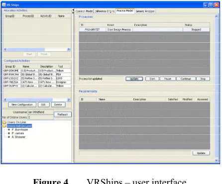 Figure 4. VRShips – user interface. 