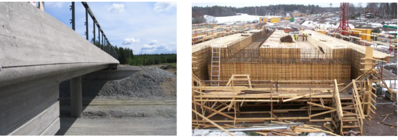 Figure 4: Illustration of bridge construction using traditional production methods. 