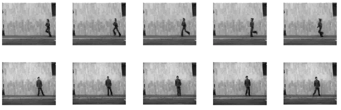 Figure 3.2: Sample frames of human activity video clips (Upper: running; Lower: Siding)