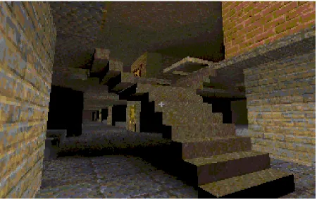 Figure 3. View from starting point in the virtual environment