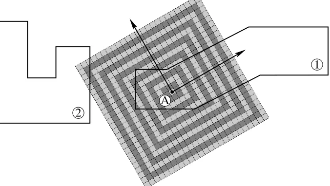 Figure 4.Exploded view of the unit cells in layer n = 2 added to the cube of cells containing layers n = 0 and 1