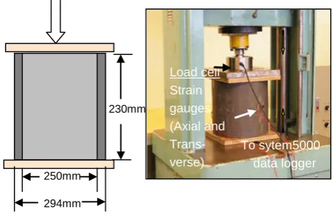 Figure 2. Compression test set-up on short pile.  
