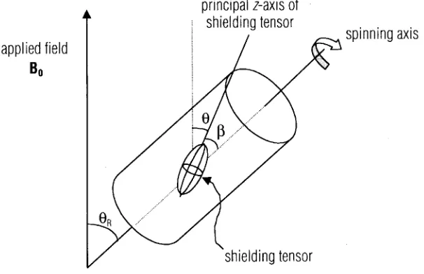 Figure  6. The magic angle spinning scheme in solid –state NMR experiment. (following reference 5) 