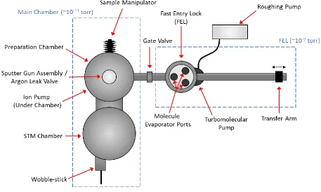 Figure 2.2: Layout of the vacuum chamber as seen from the top-down. 